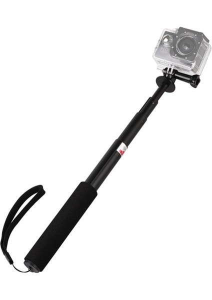 Siyah Taşınabilir Alüminyum Alaşımlı Teleskopik Eylem Kamera Selfie Sopa Monopod Kamera Selfie Sopa Go Pro Aksesuarları (Yurt Dışından) indirimleri