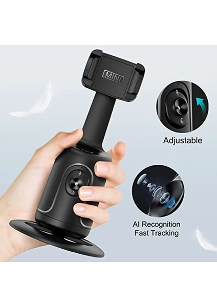 Pembe Selfie Çubuğu Otomatik Yüz Takip Gimbal Cep Telefonu Selfie Çubuğu 360° Döndürme Tripod Cep Akıllı Telefon Için Telefon Sabitleyici (Yurt Dışından)