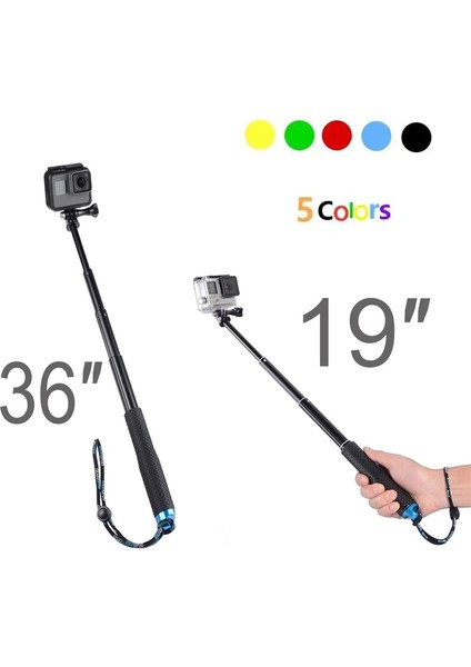 19 Inç Yeşil 36/19 Inç Alüminyum Selfie Çubukları Kendinden El Kutup Monopod INSTA360 X3 One Rs R Gopro Hero 11 10 9 Xiaomi Kamera Aksesuarı (Yurt Dışından)