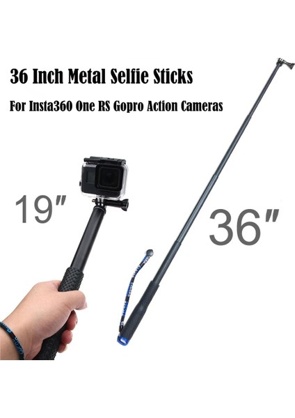 19 Inç Yeşil 36/19 Inç Alüminyum Selfie Çubukları Kendinden El Kutup Monopod INSTA360 X3 One Rs R Gopro Hero 11 10 9 Xiaomi Kamera Aksesuarı (Yurt Dışından)