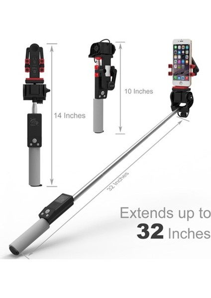 Sarı Selfie Çubuğu Mini Kablosuz Bluetooth Selfie Çubuğu 360 Derece Panoramik Döndürülebilir Uzatılabilir Monopod Iphone'lar Samsung Xiaomi Huawei Için (Yurt Dışından)