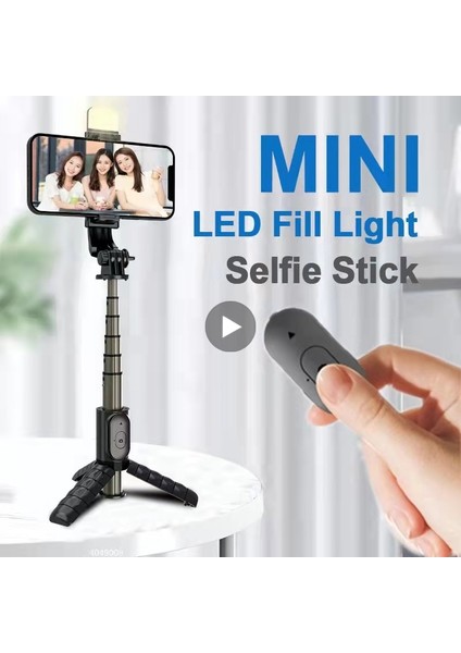 Stil A Işıksız Tripod Selfie Çubuğu ile Cep Telefonu Tutucu Standı LED Işık Halkası Lamba Bluetooth Teleskopik Kablosuz Akıllı Telefon Monopod (Yurt Dışından)
