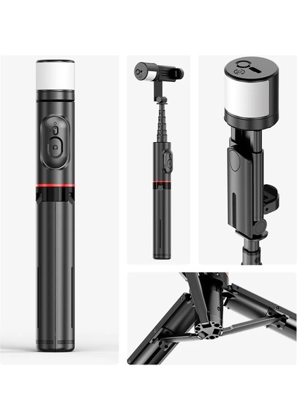Pembe Selfie Çubuğu Tripod, Vlogging Için Dolgu Işığı Lambası ile iPhone 14 13 12 Samsung Huaweı Xiaomi Için Kablosuz Bluetooth Selfie Çubuğu (Yurt Dışından)