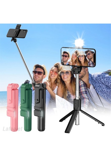 Siyah Dolgu Işığı Ekleme Selfie Çubuğu Tripod, Kablosuz Uzaktan Kumandalı, Mini Uzatılabilir Selfie Çubuğu 360° Döndürme Akıllı Telefonlar Için Telefon Standı Tutucu Tutucu (Yurt Dışından)