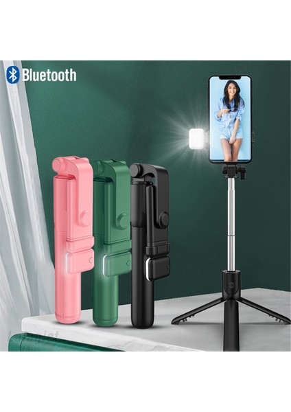 Siyah Dolgu Işığı Ekleme Selfie Çubuğu Tripod, Kablosuz Uzaktan Kumandalı, Mini Uzatılabilir Selfie Çubuğu 360° Döndürme Akıllı Telefonlar Için Telefon Standı Tutucu Tutucu (Yurt Dışından)