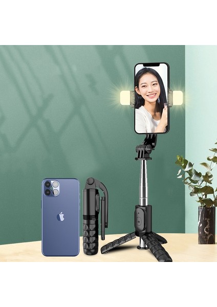 Doldurma Işığı Yok Roreta Bluetooth Selfie Çubuğu Tripod Bluetooth Deklanşör ile Katlanabilir Kablosuz Monopod Dolgu Işığı Selfie Stck 2022 Yeni (Yurt Dışından)