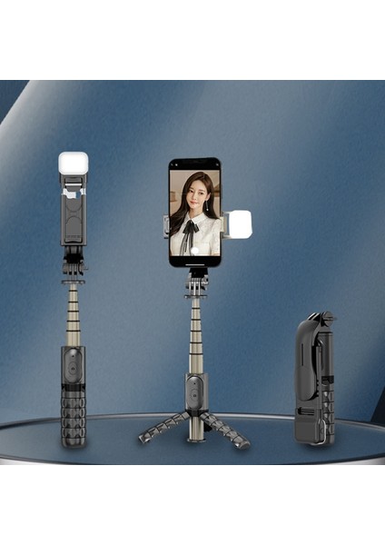 Doldurma Işığı Yok Roreta Bluetooth Selfie Çubuğu Tripod Bluetooth Deklanşör ile Katlanabilir Kablosuz Monopod Dolgu Işığı Selfie Stck 2022 Yeni (Yurt Dışından)