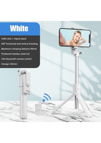 003 Bluetooth Kablosuz Selfie Çubuğu Geri Çekilebilir Çok Fonksiyonlu Katlanabilir Mini Tripod Deklanşör Akıllı Telefonlar Için Uzaktan Deklanşör (Yurt Dışından)