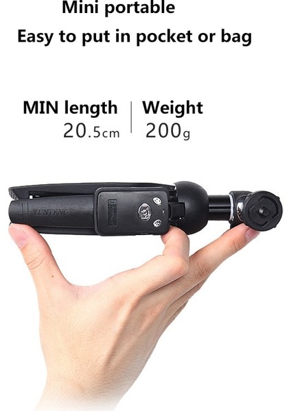 Siyah 3'ü 1 Arada Çok Fonksiyonlu Kablosuz Bluetooth Selfie Çubuğu Mini Monopod Tripod, Cep Telefonları Için Montaj Tutuculu Gopro Hero Kameralar (Yurt Dışından) modelleri