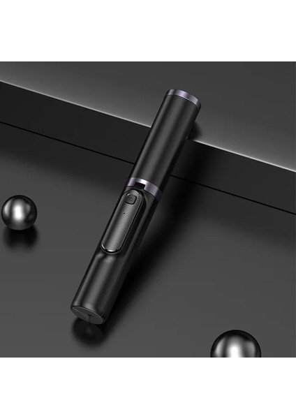 Siyah Pınzheng Kablosuz Bluetooth Selfie Sopa iPhone Katlanabilir Tripod Monopod Deklanşör Uzaktan Uzatılabilir Selfie Sopa Xiaomi (Yurt Dışından)