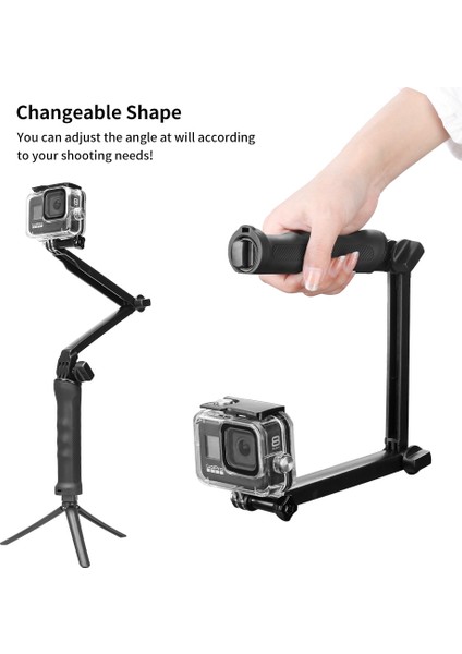 Sadece Tripod Hongdak 3 Yollu Kavrama Su Geçirmez Selfie Çubuk Tripod Yüzen El Monopod Gopro Hero 10 9 8 7 6 5 Selfie Sopa Tripod Monopod (Yurt Dışından)