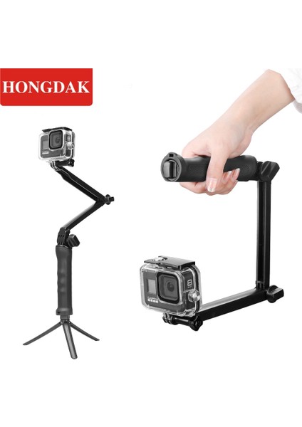 Sadece Tripod Hongdak 3 Yollu Kavrama Su Geçirmez Selfie Çubuk Tripod Yüzen El Monopod Gopro Hero 10 9 8 7 6 5 Selfie Sopa Tripod Monopod (Yurt Dışından)