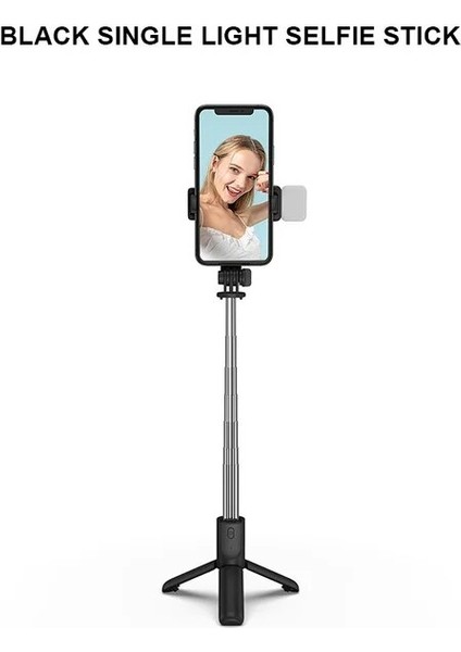 Siyah Işık 2022 Kablosuz Selfie Çubuğu Mini Tripod Bluetooth Uzatılabilir Monopod Ios Android Telefon Için Uzaktan Deklanşör Canlı Vlog Video Seyahat (Yurt Dışından)