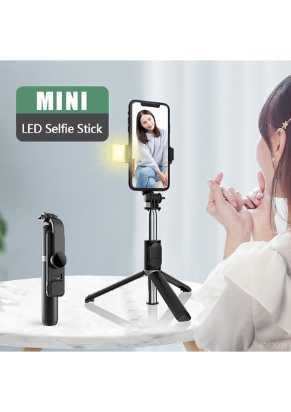 Beyaz Işıklı Cool Dıer 2022 Kablosuz Bluetooth Selfie Çubuğu Katlanabilir Mini Tripod, Akıllı Telefon Için Dolgu Işığı ile Bluetooth Deklanşör (Yurt Dışından)