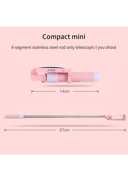Mavi Kablolu Mini Özçekim Çubuğu Katlanabilir Tripod Monopod Ayna Özçekim Çubuğu El Ios Android Için 3.5mm Ses Hattı Kontrolü (Yurt Dışından)
