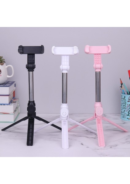 Beyaz 1 Pc Evrensel Cep Telefonu Taşınabilir Selfie Sopa Kablosuz Bluetooth Uzaktan Kumanda Katlanabilir Mini Tripod Selfie Sopa (Yurt Dışından)