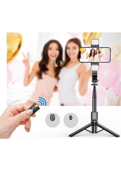 L12 Işıksız Akıllı Telefonlar Selfie'ler Çubuk Selfie Tripod Cep Telefonları Akıllı Telefon Montajı Bluetooth Telefon Hücre Tutucu Stand Uzatılabilir Işık Çubuğu (Yurt Dışından)