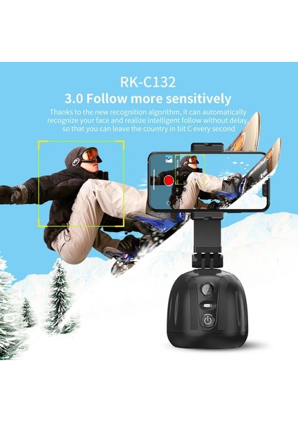 Siyah Otomatik Yüz Takip Telefon Selfie Çubuğu 360 Derece Telefon Tutucu Kamera Yatağı Fotoğraf Vlog Canlı Video Kaydedici Telefon Tripodu 2022 (Yurt Dışından) indirimleri