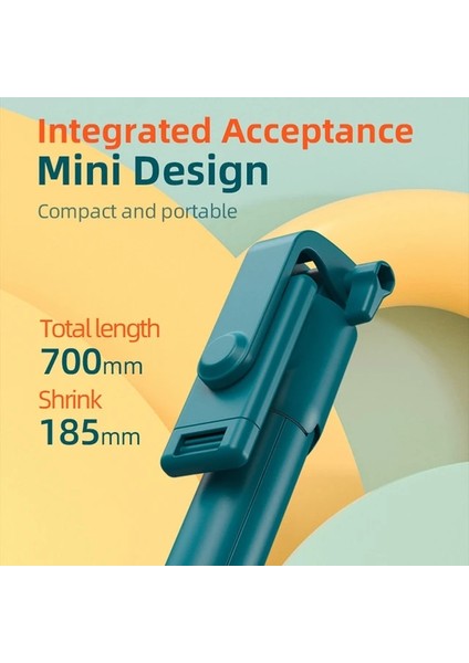 Yeşil R1 Selfie Çubuğu Mini Telefon Tripod Standı Bluetooth Uzaktan Deklanşör Uzatılabilir Akıllı Telefon Monopod Ayarlanabilir Katlanır Selfie Standı (Yurt Dışından)
