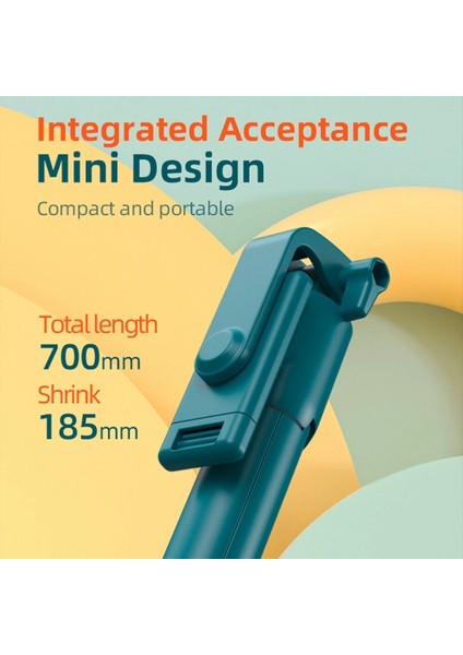Yeşil R1 Selfie Çubuğu Mini Telefon Tripod Standı Bluetooth Uzaktan Deklanşör Uzatılabilir Akıllı Telefon Monopod Ayarlanabilir Katlanır Selfie Standı (Yurt Dışından)