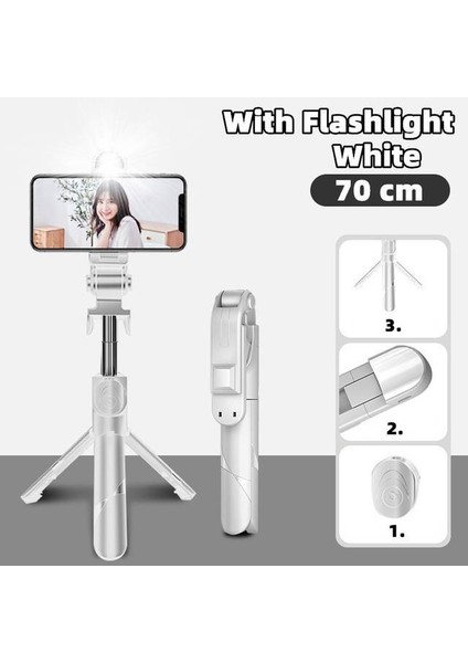 Beyaz Işıklı Kablosuz Bluetooth Selfie Çubuğu Dolgu Işığı ile Uzatılabilir Katlanabilir Tripod Standı Ios Android Için Canlı Yayın Telefon Tutucu (Yurt Dışından) fiyatları