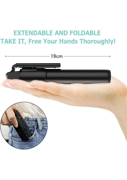 Beyaz 3in1 Mini Bluetooth 4.0 Selfie Sopa Uzatılabilir El Monopod Katlanabilir Tripod Deklanşör Uzaktan Kumanda ile iphone Xiaomi (Yurt Dışından) modelleri