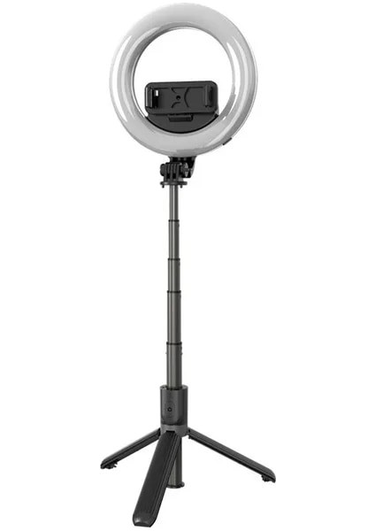Stil B Halka Işık Selfie Çubuğu Mobil Stand Için Cep Telefonu Tutucu Tripod LED Işık Halkası Lamba Mini Pau Bluetooth Monopod Teleskopik Akıllı Telefon (Yurt Dışından)