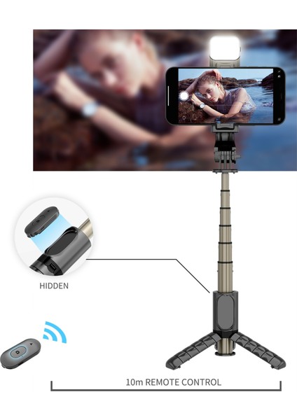 Stil B Halka Işık Selfie Çubuğu Mobil Stand Için Cep Telefonu Tutucu Tripod LED Işık Halkası Lamba Mini Pau Bluetooth Monopod Teleskopik Akıllı Telefon (Yurt Dışından) modelleri