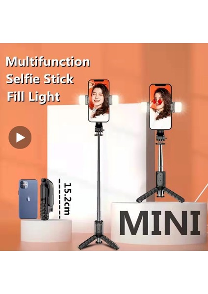 Stil B Halka Işık Selfie Çubuğu Mobil Stand Için Cep Telefonu Tutucu Tripod LED Işık Halkası Lamba Mini Pau Bluetooth Monopod Teleskopik Akıllı Telefon (Yurt Dışından) fırsatları