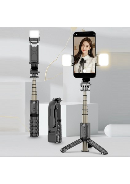 Stil B Halka Işık Selfie Çubuğu Mobil Stand Için Cep Telefonu Tutucu Tripod LED Işık Halkası Lamba Mini Pau Bluetooth Monopod Teleskopik Akıllı Telefon (Yurt Dışından) indirimleri