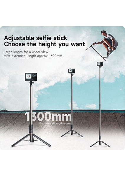 1.3m Selfie Çubuğu 1.3m Selfie Çubuğu Tripod, Gopro Hero Için Kablosuz Bluetooth Uzaktan Kumandalı 11 10 9 INSTA360 Smartphone Için Djı Eylem Kamera (Yurt Dışından) indirimleri