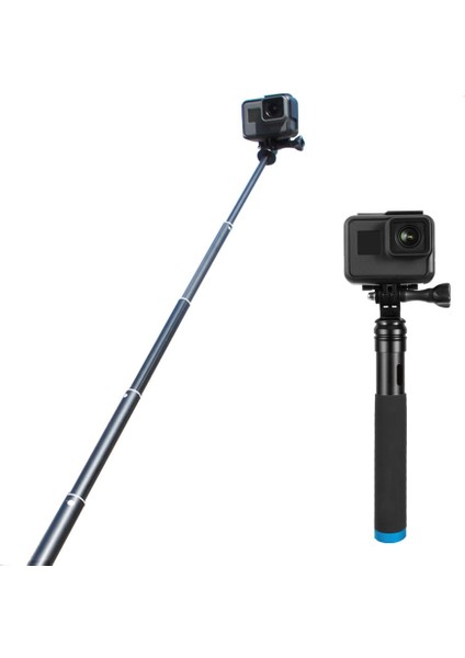 Siyah Alüminyum Alaşımlı Uzatılabilir Özçekim Çubuğu Kaymaz El Özçekim Çubuğu Gopro Hero Için 10 9 8 7 6 5 INSTA360 Osmo Eylem Sjcam (Yurt Dışından)