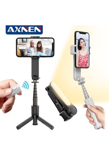 Siyah Axnen L09 Gimbal Sabitleyici Cep Telefonu Selfie Sopa Tripod Ios Android Akıllı Telefon Için Kablosuz Uzaktan Video Çekim Vlog (Yurt Dışından)