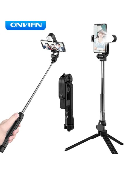 Siyah Onvian 3'ü 1 Arada Kablosuz Bluetooth Selfie Çubuğu Iphone/android Katlanabilir Mini Tripod Genişletilebilir Monopod Uzaktan Kumandalı Yeni (Yurt Dışından) fiyatları