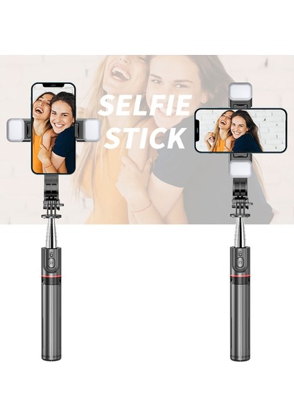 Siyah Ios Fangtuosı 2023 Yenı Uzun Selfie Çubuk Tripod Bluetooth Deklanşör Dolgu Işığı Paslanmaz Çelik Monopod iphone Huawei Için (Yurt Dışından) fiyatları