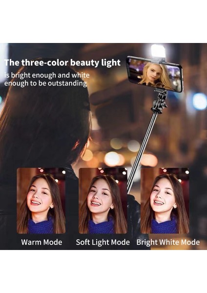 Siyah Sh 100 cm Beyaz/siyah Ayarlanabilir Selfie Çubuğu, Kablosuz Bluetooth Uyumlu ve Akıllı Telefon Canlı Fotoğraf Için Flaş (Yurt Dışından) fırsatları