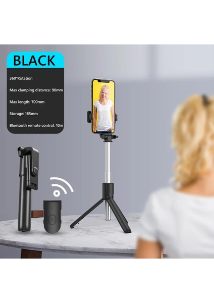 Pembe Kablosuz Selfie Sopa Katlanabilir Mini Tripod Deklanşör Uzaktan Uzatılabilir El Monopod Telefon Tutucu Ios Android Için (Yurt Dışından) modelleri