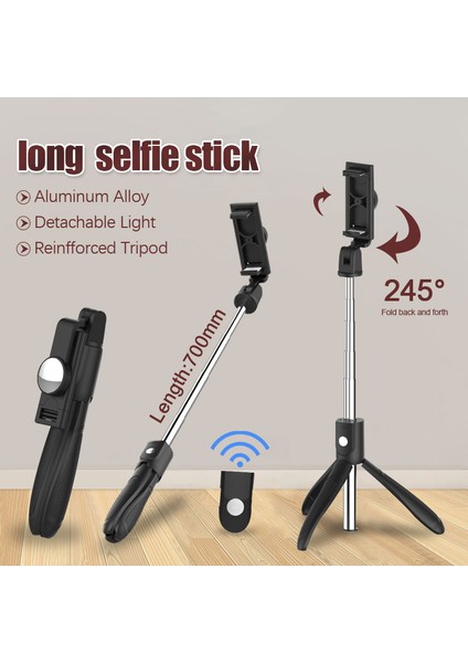 Sadece Tripod 2022 Yeni Yüksek Kaliteli K006 Selfie Çubuğu 360 ° Dönme Katlanabilir Tripod Telefon Tutucu Monopod Aynalı Akıllı Telefon Için (Yurt Dışından)