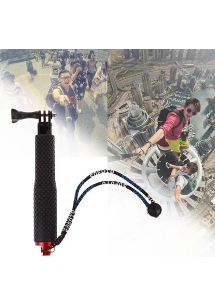 Go Pro Aksesuarları Için Mavi Monopod El Uzatılabilir Kutup Monopod Selfie Sopa Xiaomi Gopro Hero5 Hero4 Hero 7 6 5 4 3 + 3 2 1 SJ4000 (Yurt Dışından) fiyatları
