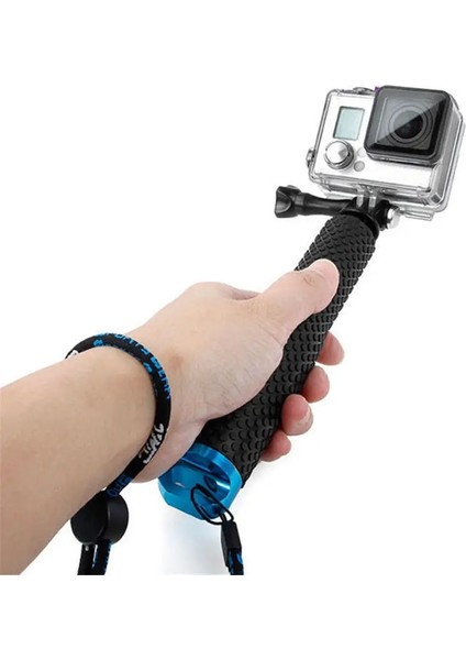 Go Pro Aksesuarları Için Mavi Monopod El Uzatılabilir Kutup Monopod Selfie Sopa Xiaomi Gopro Hero5 Hero4 Hero 7 6 5 4 3 + 3 2 1 SJ4000 (Yurt Dışından) modelleri
