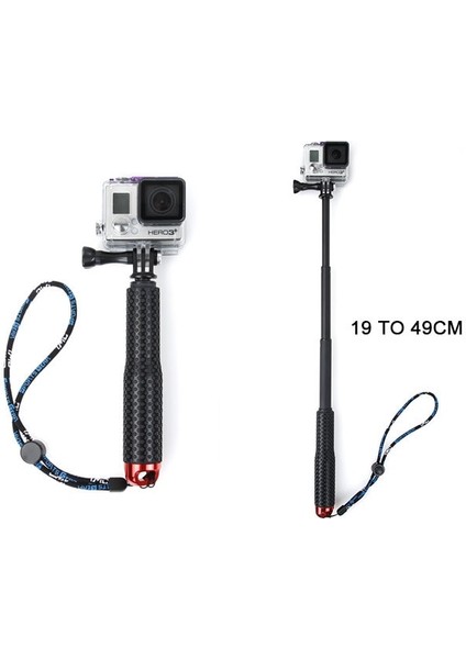 Go Pro Aksesuarları Için Mavi Monopod El Uzatılabilir Kutup Monopod Selfie Sopa Xiaomi Gopro Hero5 Hero4 Hero 7 6 5 4 3 + 3 2 1 SJ4000 (Yurt Dışından) indirimleri