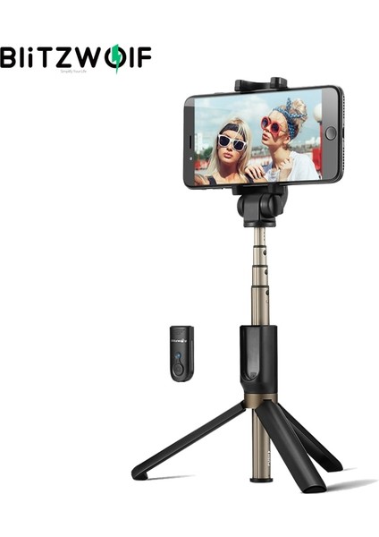Bs3 Siyah Blitzwolf Bw-Bs3 Bluetooth Uyumlu Özçekim Çubuğu Tripod Uzaktan Kumanda Esnek Özçekim Çubuğu Sabitleyici iphone Için Xiaomi (Yurt Dışından)