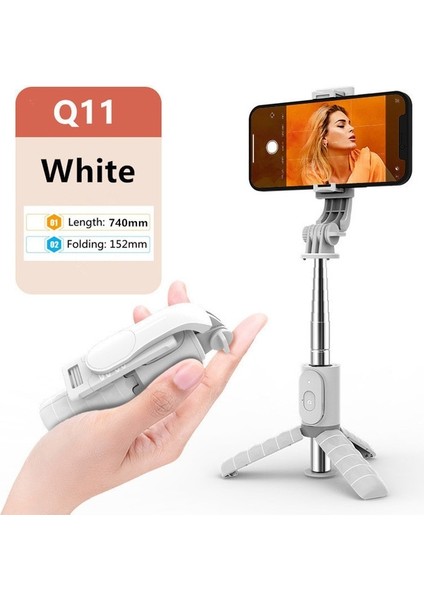 Q11 Beyaz 2022 Yeni Nesil Telefon Uyumlu Selfie Çubuğu Z Teleskopowym Bluetooth Çubuğu Huawei/honor/iphone Android Için (Yurt Dışından)