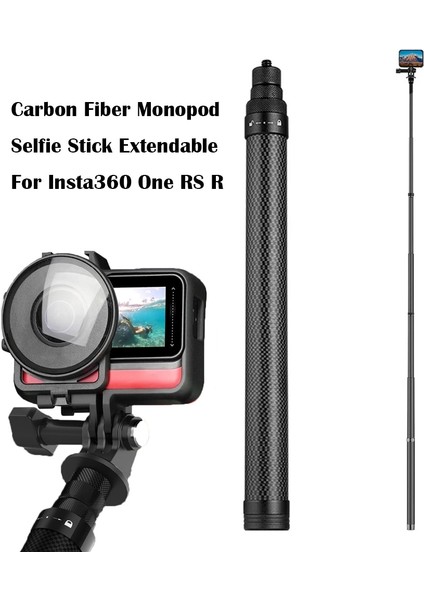 B INSTA360 One Rs R 116 cm Karbon Fiber Monopod Selfie Çubuğu Uzatılabilir 1/4 Vida ile Gopro Hero 10 9 8 Djı Osmo Action 2 (Yurt Dışından) fiyatları