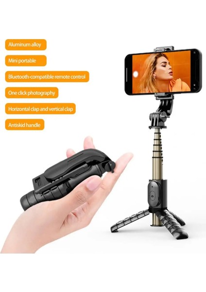Siyah 1 Takım Tripod Standı Yaratıcı Alüminyum Alaşımlı Çok Açılı Seyahat Selfie Çubuğu Selfie Standı Için 3 Tip Işık Selfie Tripod Kullanın (Yurt Dışından) fiyatları