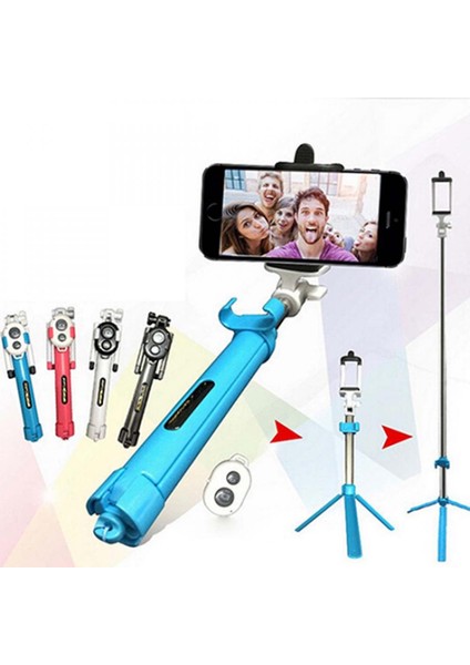 Gül Kırmızı Uzatılabilir El Gimbal Selfie Çubuk Tripod Bluetooth Uyumlu Tüm Telefon Kamera Aksesuarları Için Uzaktan Çekim (Yurt Dışından)