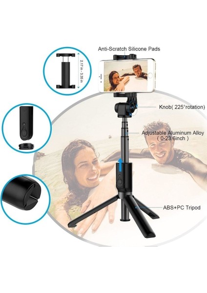 Beyaz 3 In 1 Bluetooth Selfie Sopa Tripod Monopod Xiaomi Redmi/huawei/iphone 11/samsung Akıllı Telefon Telefon Selfiestick Standı Tutucu (Yurt Dışından)