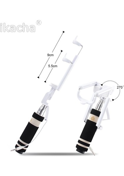 Yeşil 5 Renk El Kablolu 60MM Özçekim Sopa Aksesuarı iPhone Uzatılabilir Monopod Öz Kamera Samsung Xiaomi Deklanşör (Yurt Dışından) fırsatları