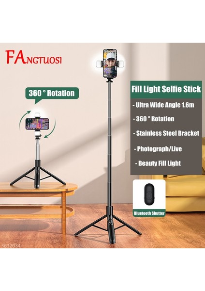 Seçenek 05 Fangtuosı 1610 mm Taşınabilir Kablosuz Selfie Çubuk Tripod Bluetooth Deklanşör Monopod Selfie Canlı Katlanabilir Büyük Tripod Yeni (Yurt Dışından)
