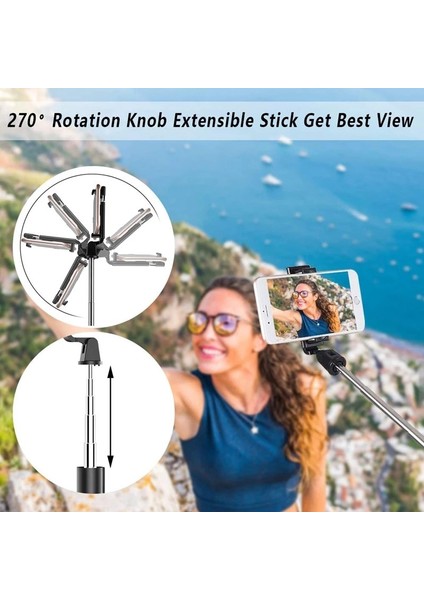 Beyaz K07 Mini Bluetooth Selfie Sopa Tripod ile Ayrılabilir Uzaktan Kumanda Xiaomi Huawei iPhone Için Taşınabilir Selfie Sopa Sabitleyici (Yurt Dışından)